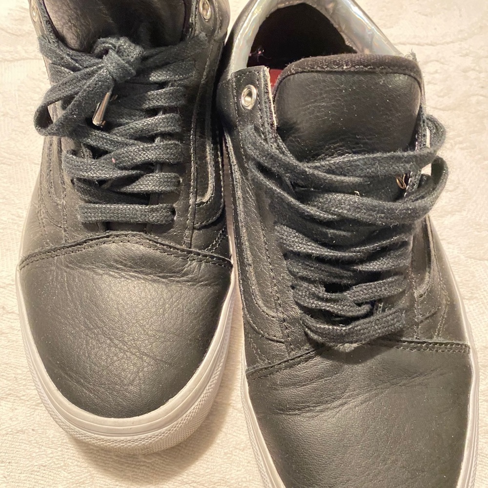 Vans Black Leather Lace-Up Sneaker - Picture 6 of 15